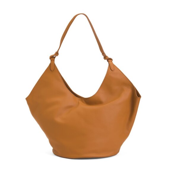 VIOLA CASTELLANI Cuoio Made In Italy Leather Hobo With Oval Bottom